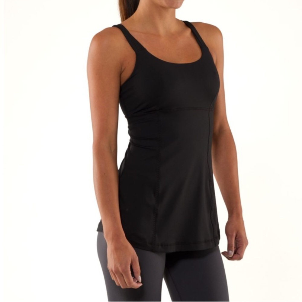 lululemon Black Tank Top Active Women athletic Strappy Lightweight Casual